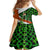 Patrick Day - Irish Cross - Lucky Girl Family Matching Off Shoulder Long Sleeve Dress and Hawaiian Shirt - Wonder Print Shop