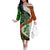 Patrick Day - Irish Cross - Lucky Girl Family Matching Off Shoulder Long Sleeve Dress and Hawaiian Shirt - Wonder Print Shop