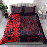 Norse Viking Dragon Bedding Set Celtic Knotwork and Runic Mythology Art