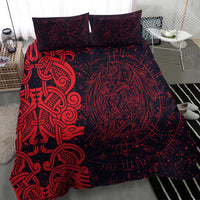 Norse Viking Dragon Bedding Set Celtic Knotwork and Runic Mythology Art