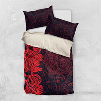 Norse Viking Dragon Bedding Set Celtic Knotwork and Runic Mythology Art