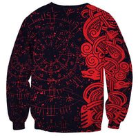 Norse Viking Dragon Sweatshirt Celtic Knotwork and Runic Mythology Art