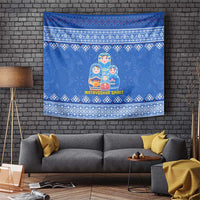 Russia Matryoshka Spirit Tapestry with Folk Pattern and Double-Headed Eagle Emblem