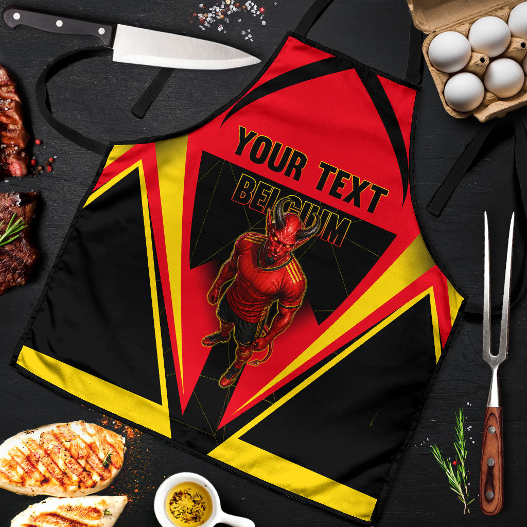 Personalized Belgium Soccer Apron Belgian Football Pride Red Devils Mascot