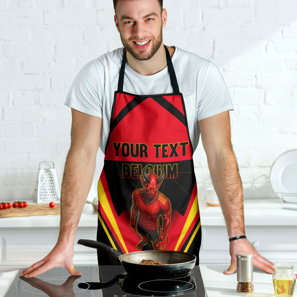 Personalized Belgium Soccer Apron Belgian Football Pride Red Devils Mascot