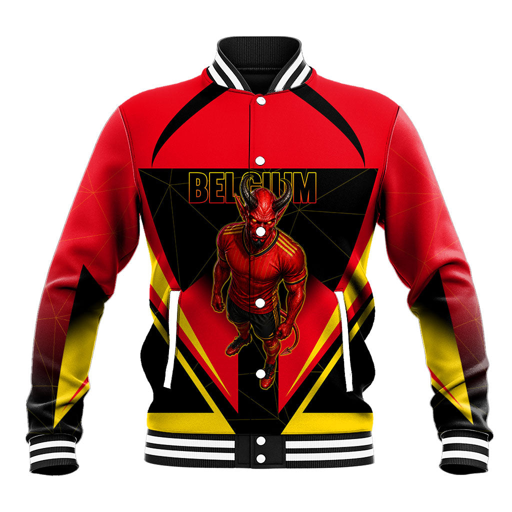 Personalized Belgium Soccer Baseball Jacket Belgian Football Pride Red Devils Mascot