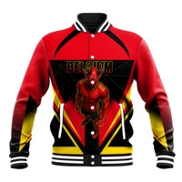 Personalized Belgium Soccer Baseball Jacket Belgian Football Pride Red Devils Mascot