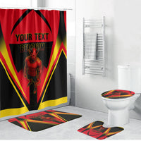 Personalized Belgium Soccer Bathroom Set Belgian Football Pride Red Devils Mascot