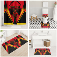 Personalized Belgium Soccer Bathroom Set Belgian Football Pride Red Devils Mascot