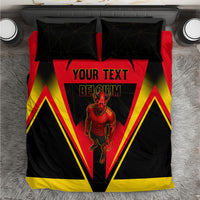 Personalized Belgium Soccer Bedding Set Belgian Football Pride Red Devils Mascot