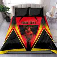 Personalized Belgium Soccer Bedding Set Belgian Football Pride Red Devils Mascot