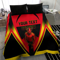 Personalized Belgium Soccer Bedding Set Belgian Football Pride Red Devils Mascot
