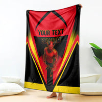 Personalized Belgium Soccer Blanket Belgian Football Pride Red Devils Mascot