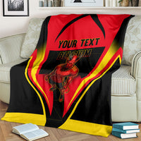 Personalized Belgium Soccer Blanket Belgian Football Pride Red Devils Mascot