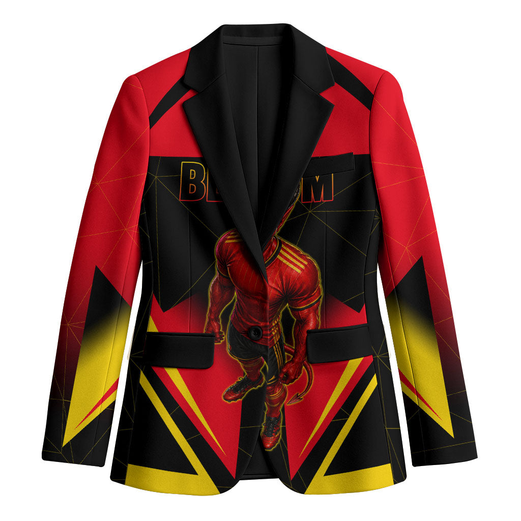 Personalized Belgium Soccer Blazer Belgian Football Pride Red Devils Mascot