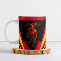 Personalized Belgium Soccer Ceramic Mug Belgian Football Pride Red Devils Mascot