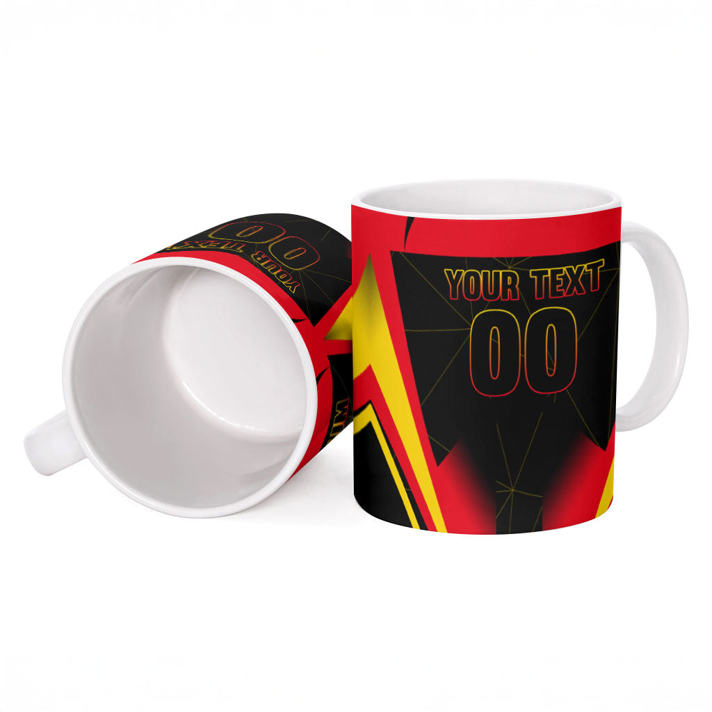 Personalized Belgium Soccer Ceramic Mug Belgian Football Pride Red Devils Mascot