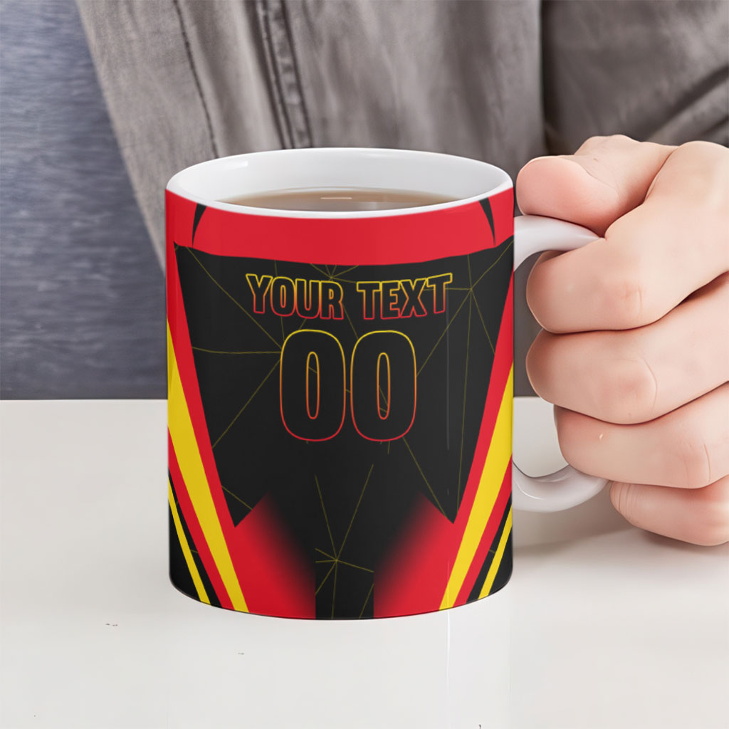 Personalized Belgium Soccer Ceramic Mug Belgian Football Pride Red Devils Mascot