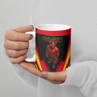 Personalized Belgium Soccer Ceramic Mug Belgian Football Pride Red Devils Mascot