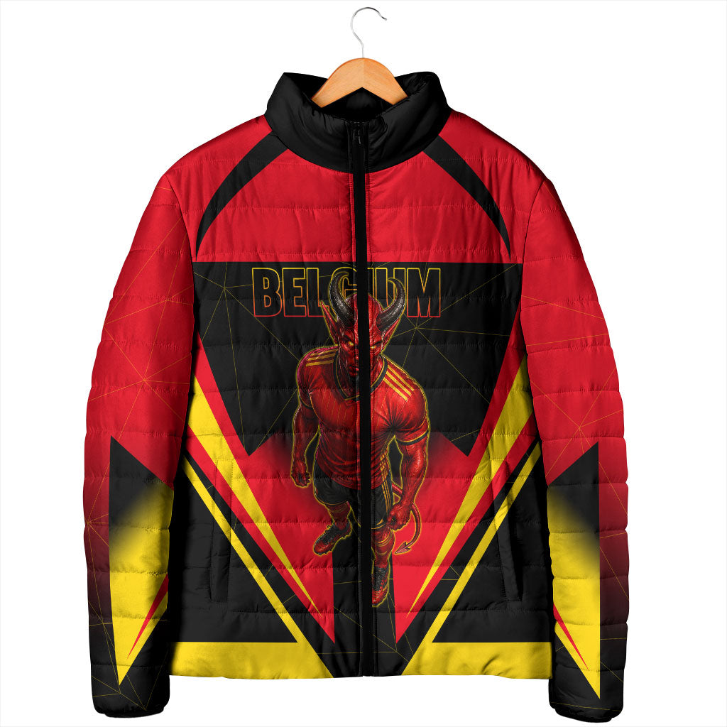 Personalized Belgium Soccer Padded Jacket Belgian Football Pride Red Devils Mascot