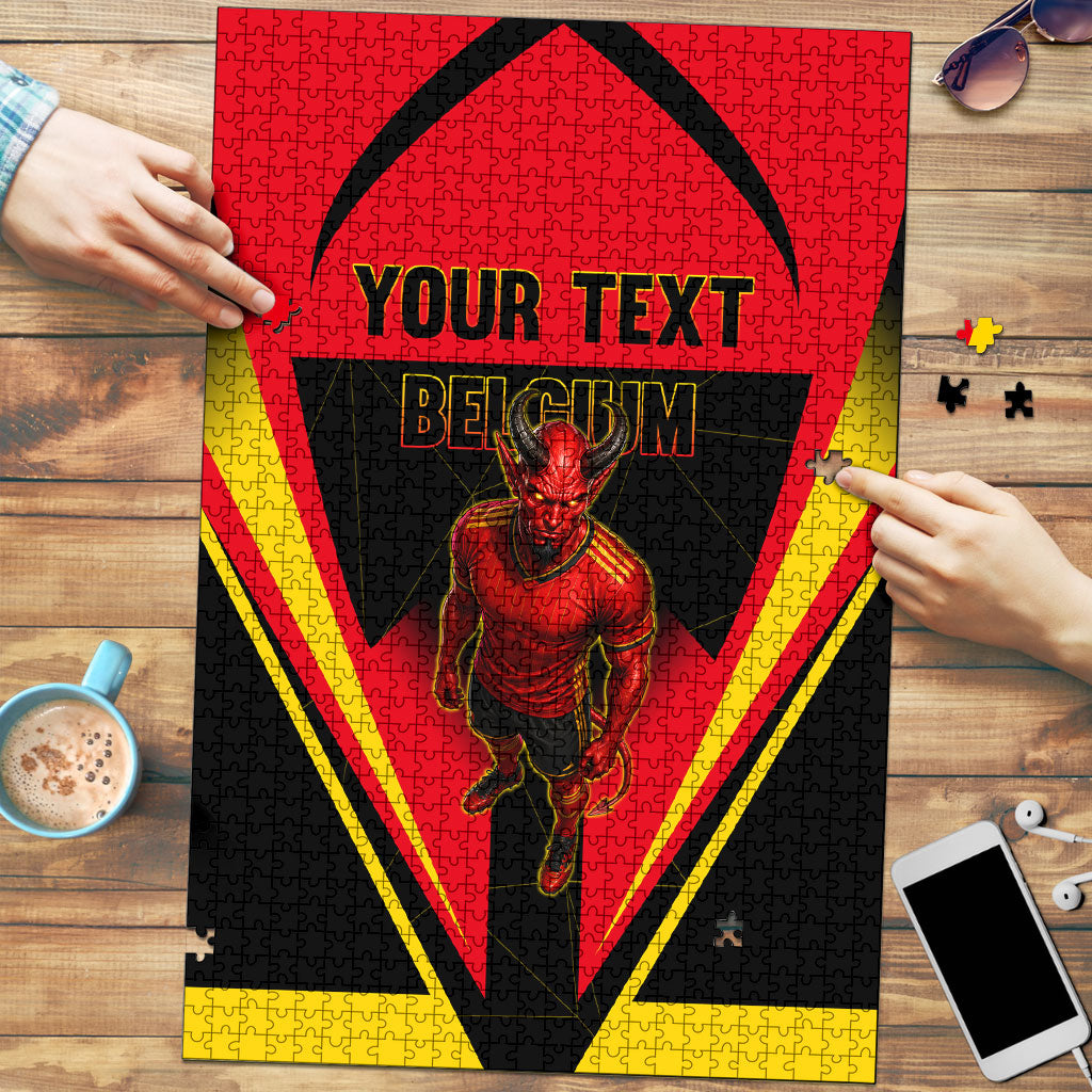 Personalized Belgium Soccer Puzzle Belgian Football Pride Red Devils Mascot