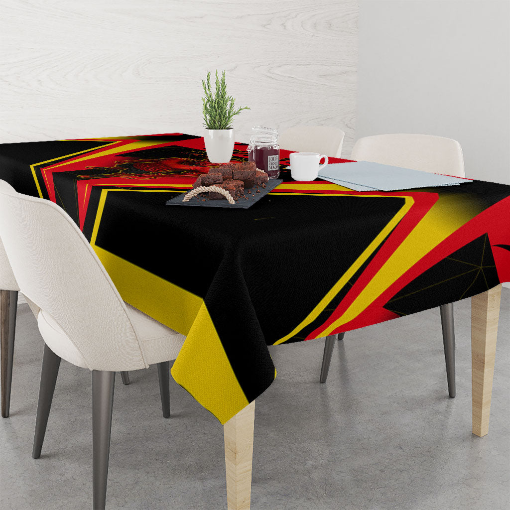 Personalized Belgium Soccer Tablecloth Belgian Football Pride Red Devils Mascot