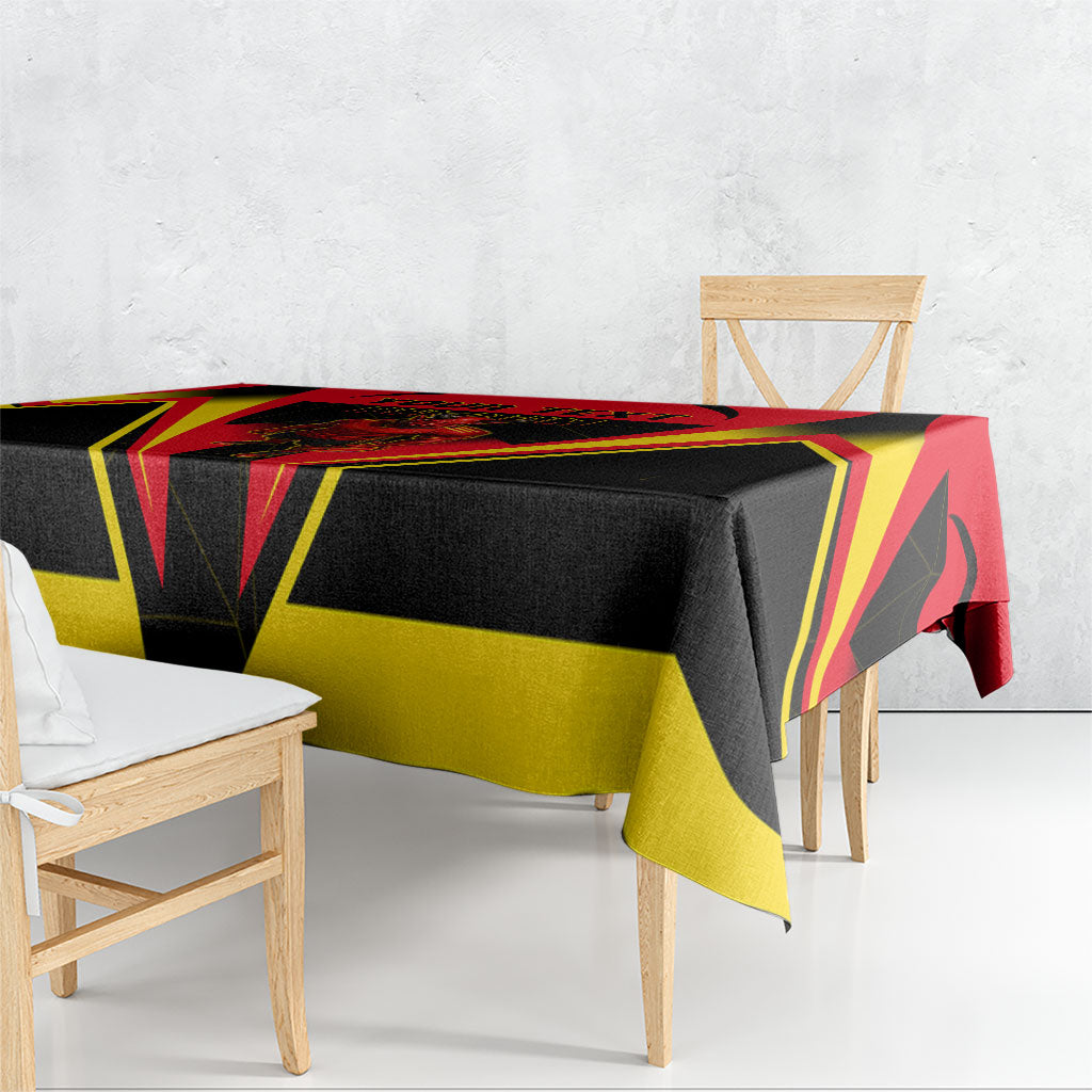 Personalized Belgium Soccer Tablecloth Belgian Football Pride Red Devils Mascot