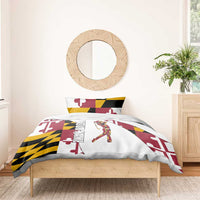 Golf Player Silhouette Bedding Set Maryland Flag Pattern and Custom Name Panel Design - Wonder Print Shop