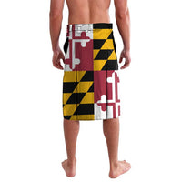 Golf Player Silhouette Lavalava Maryland Flag Pattern and Custom Name Panel Design - Wonder Print Shop