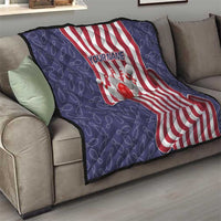 American Flag Bowling Pin Strike Graphic Quilt with Custom Name and Pattern Background - Wonder Print Shop