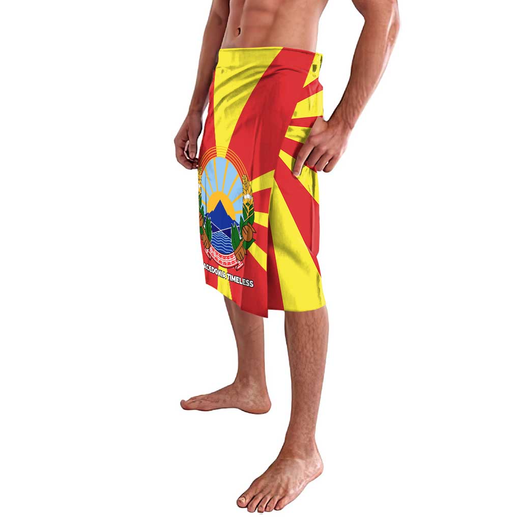 Macedonia Lavalava with National Emblem and Sunburst Flag Design - Wonder Print Shop
