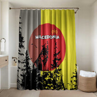 Macedonia Bathroom Set with Howling Wolf and Sunset Forest Design - Wonder Print Shop