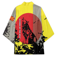 Macedonia Kimono with Howling Wolf and Sunset Forest Design - Wonder Print Shop