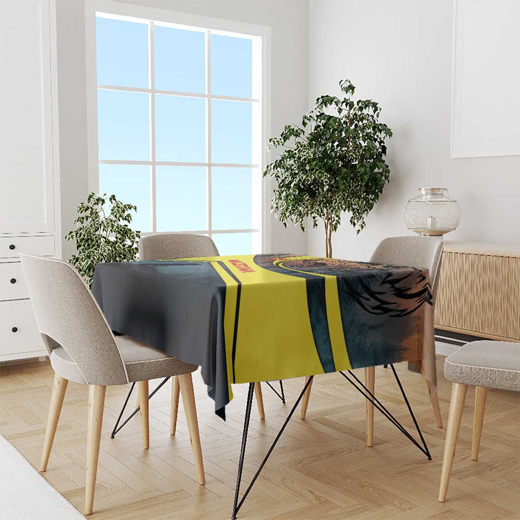 Macedonia Tablecloth with Forest Wolf and Sunset Silhouette Design - Wonder Print Shop