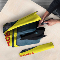 Macedonia Umbrella with Forest Wolf and Sunset Silhouette Design - Wonder Print Shop
