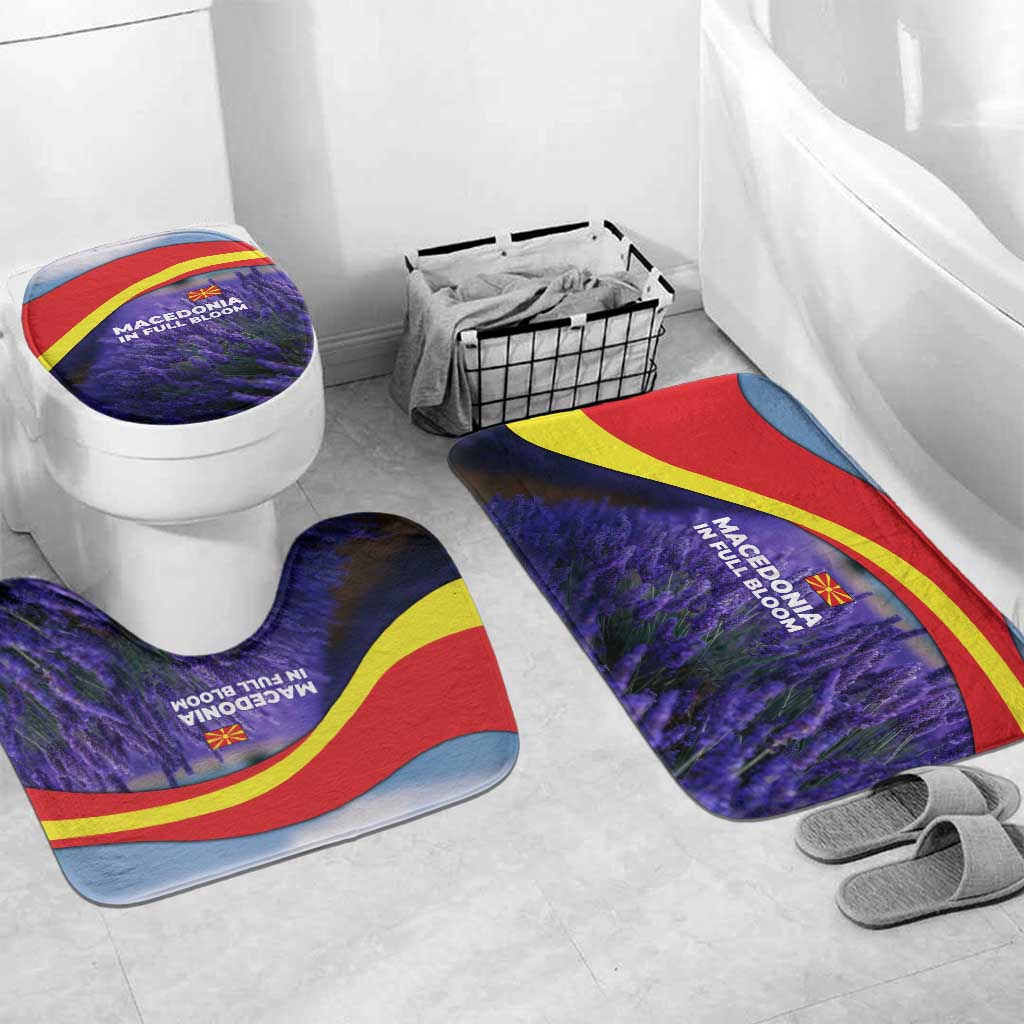 Macedonia Bathroom Set with Lavender Field and Bloom Curve Design - Wonder Print Shop