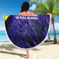 Macedonia Beach Blanket with Lavender Field and Bloom Curve Design - Wonder Print Shop