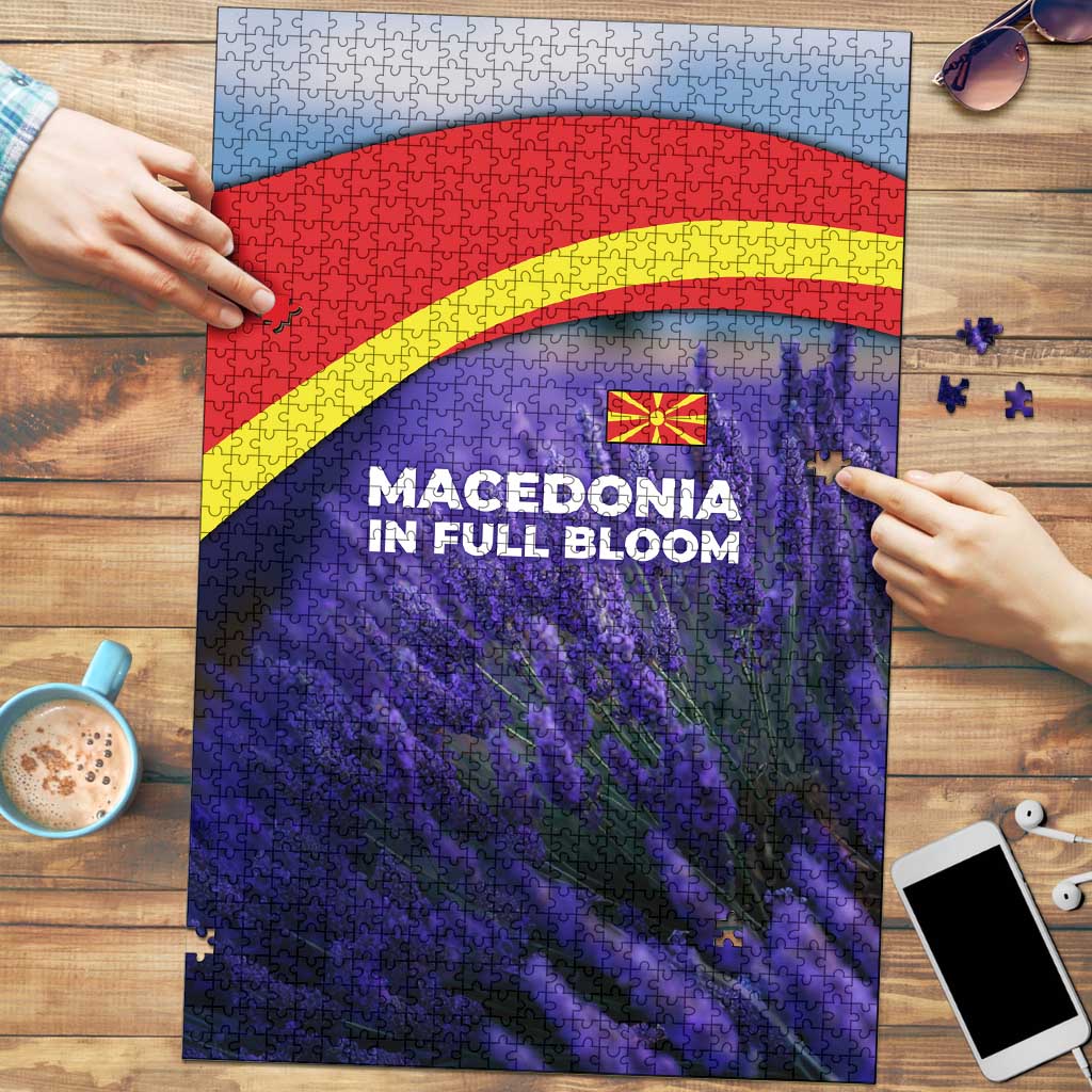Macedonia Puzzle with Lavender Field and Bloom Curve Design - Wonder Print Shop