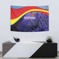 Macedonia Tapestry with Lavender Field and Bloom Curve Design - Wonder Print Shop
