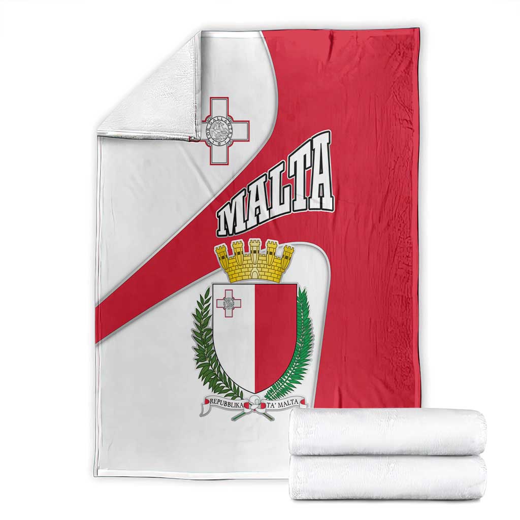 Malta Blanket with Coat of Arms and Island Map Design - Wonder Print Shop