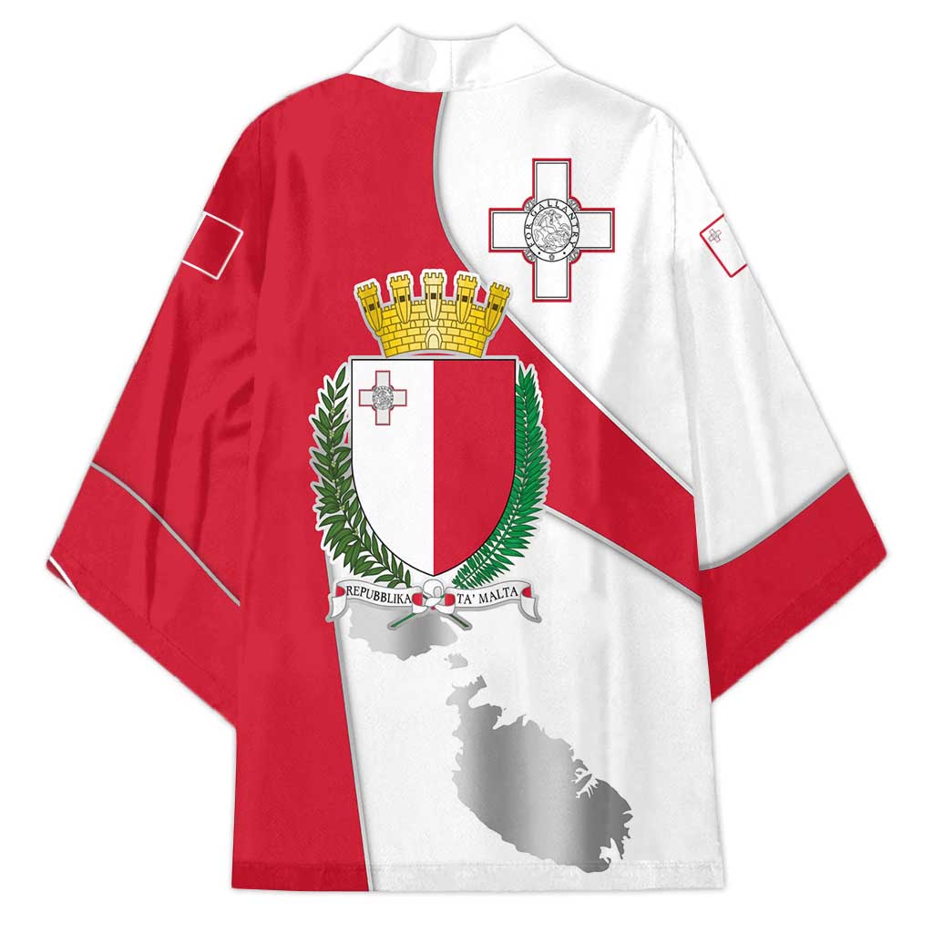 Malta Kimono with Coat of Arms and Island Map Design - Wonder Print Shop
