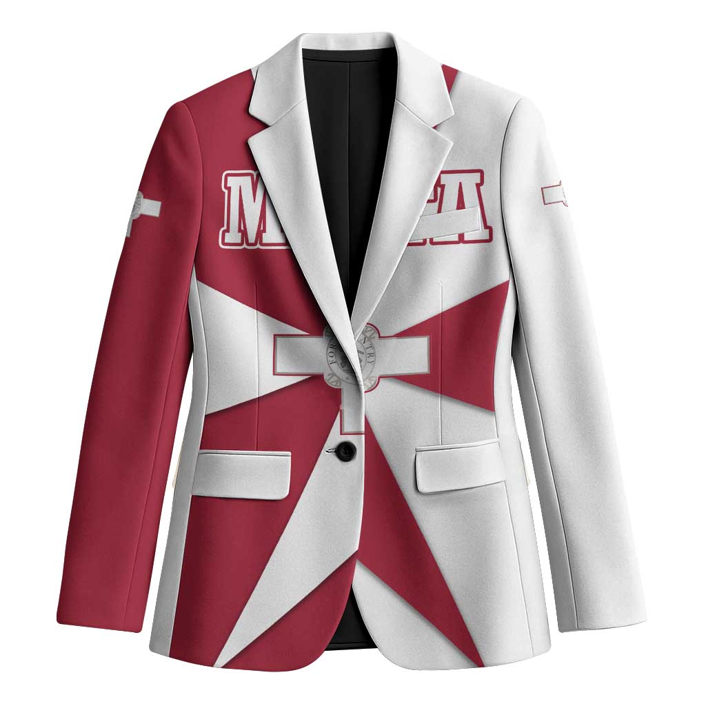 Malta Blazer with Red White Crossburst Design - Wonder Print Shop