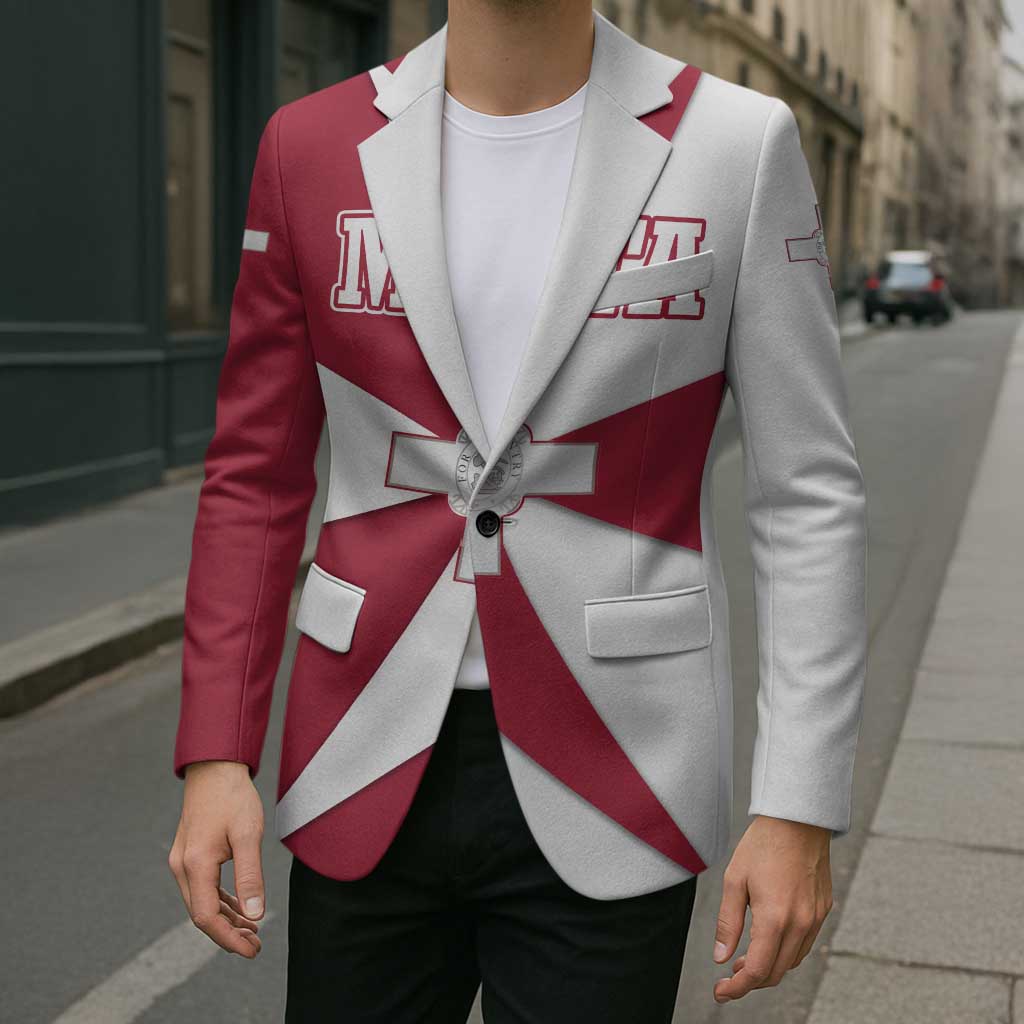 Malta Blazer with Red White Crossburst Design - Wonder Print Shop