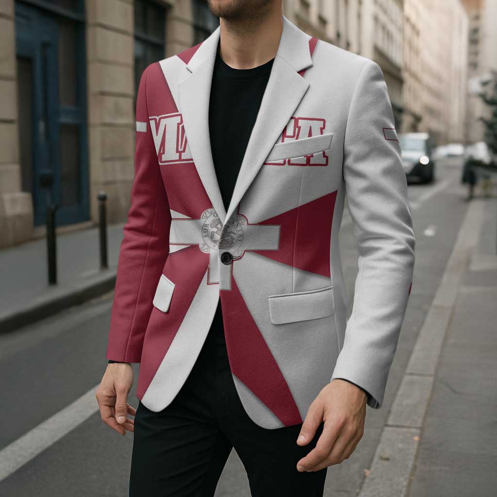 Malta Blazer with Red White Crossburst Design - Wonder Print Shop