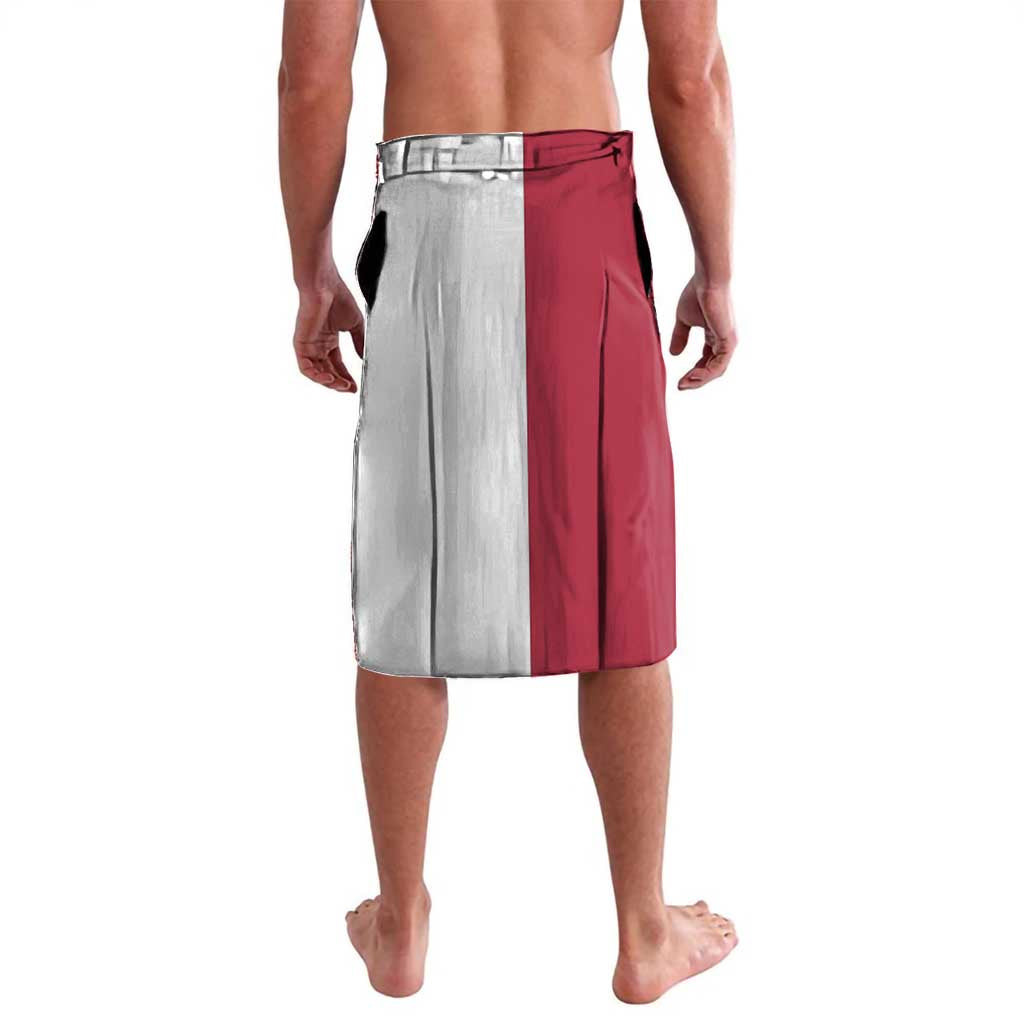 Malta Lavalava with Red White Crossburst Design - Wonder Print Shop