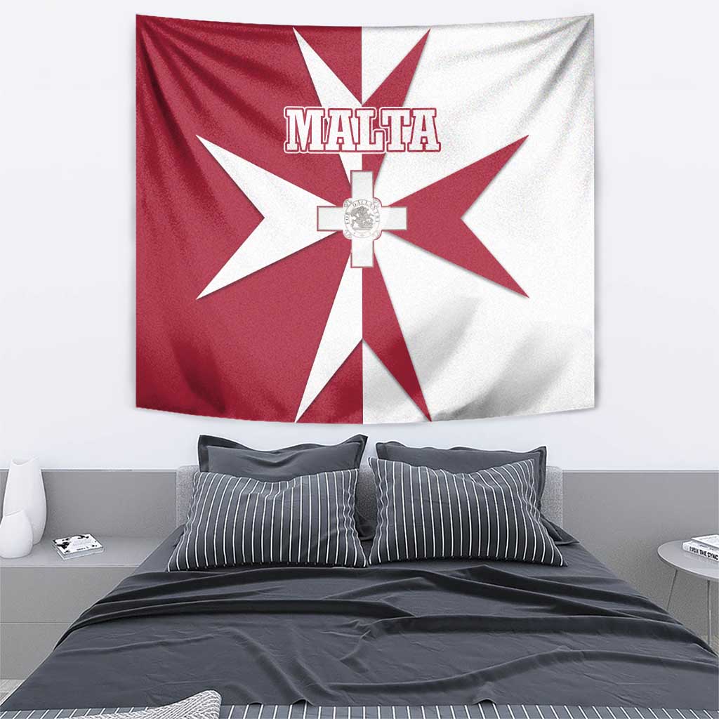 Malta Tapestry with Red White Crossburst Design - Wonder Print Shop
