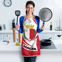 Malta Apron with Red White Swirl Design - Wonder Print Shop