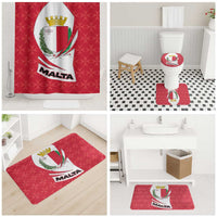 Malta Bathroom Set with Red White Swirl Design - Wonder Print Shop
