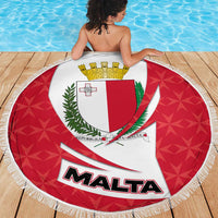 Malta Beach Blanket with Red White Swirl Design - Wonder Print Shop