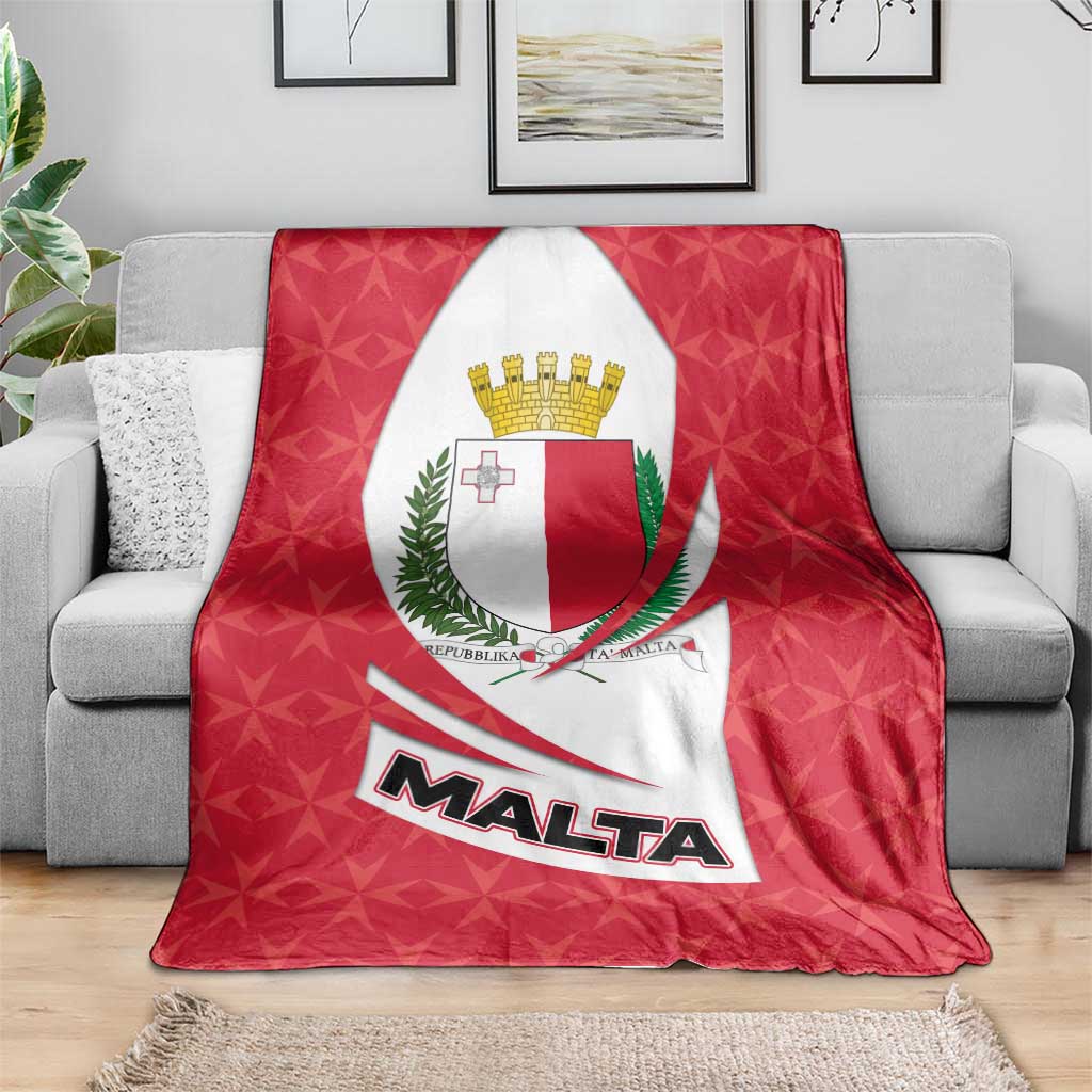 Malta Blanket with Red White Swirl Design - Wonder Print Shop